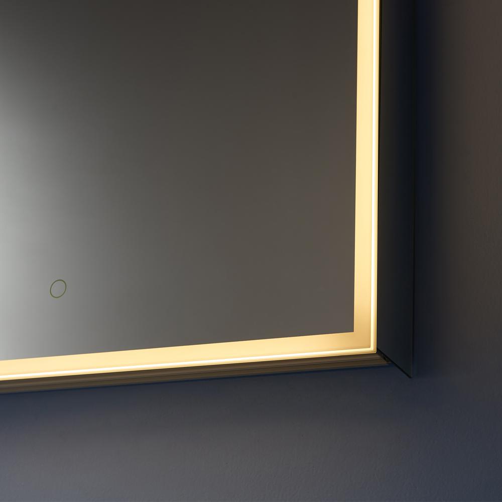 24" Rectangle Frameless Lighted Medicine Cabinet Wall Mounted Mirror. Picture 8