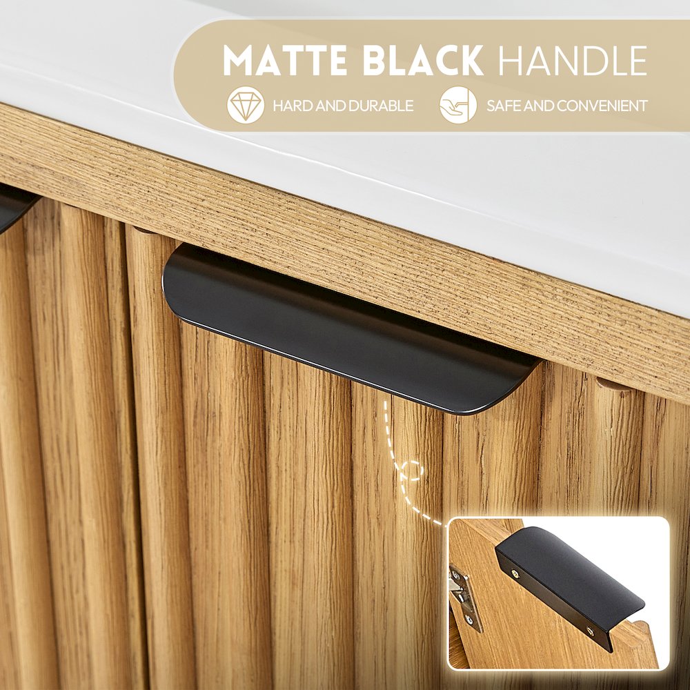Mumbai 24" Free-standing Single Bath Vanity in Oak Weathering Light Brown. Picture 10