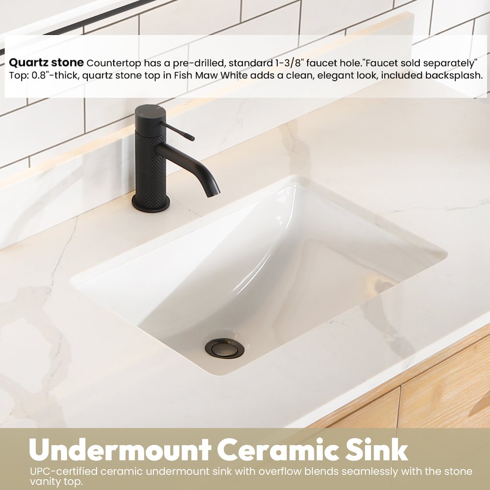 Cristo 48" Floating Single Bath Vanity in Fir Wood Brown. Picture 4