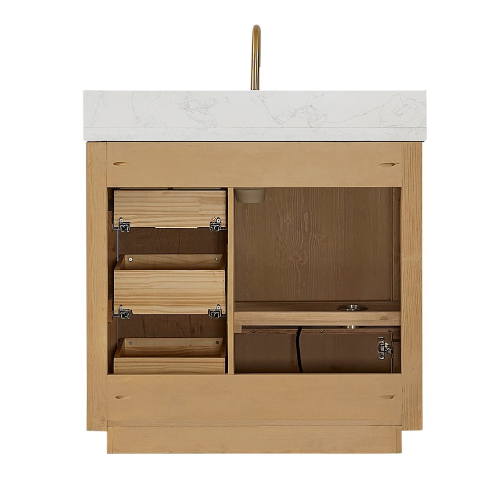 Cádiz 36in. Free-standing Single Bathroom Vanity in Washed Ash Grey. Picture 16
