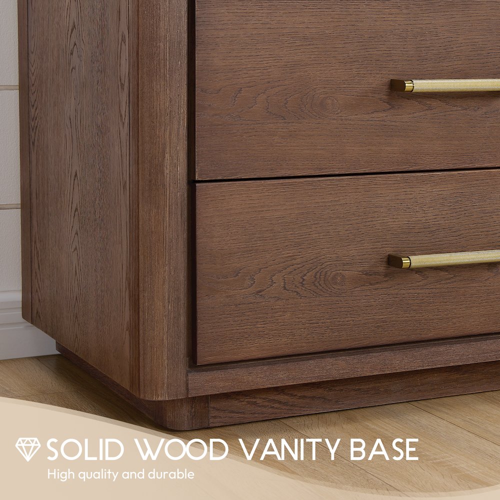 Porto 84" Free-standing Double Bath Vanity in Aged Dark Brown Oak. Picture 8