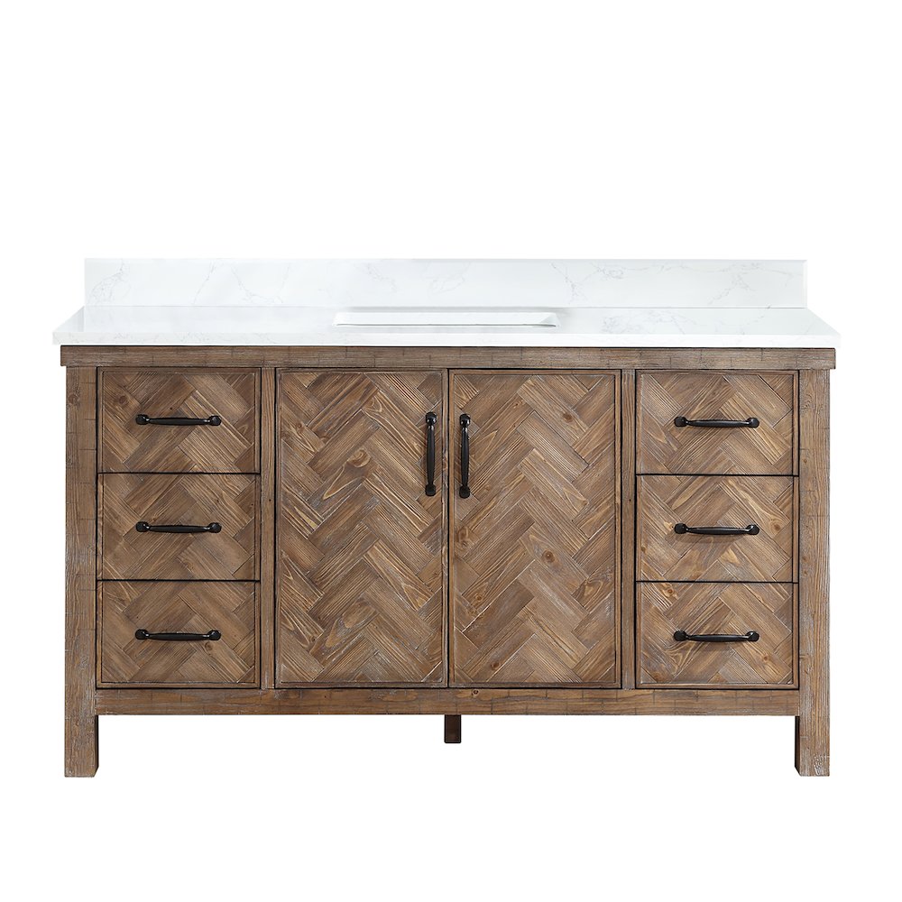 Javier 60" Free-standing Single Bath Vanity in Spruce Antique Gray. Picture 2