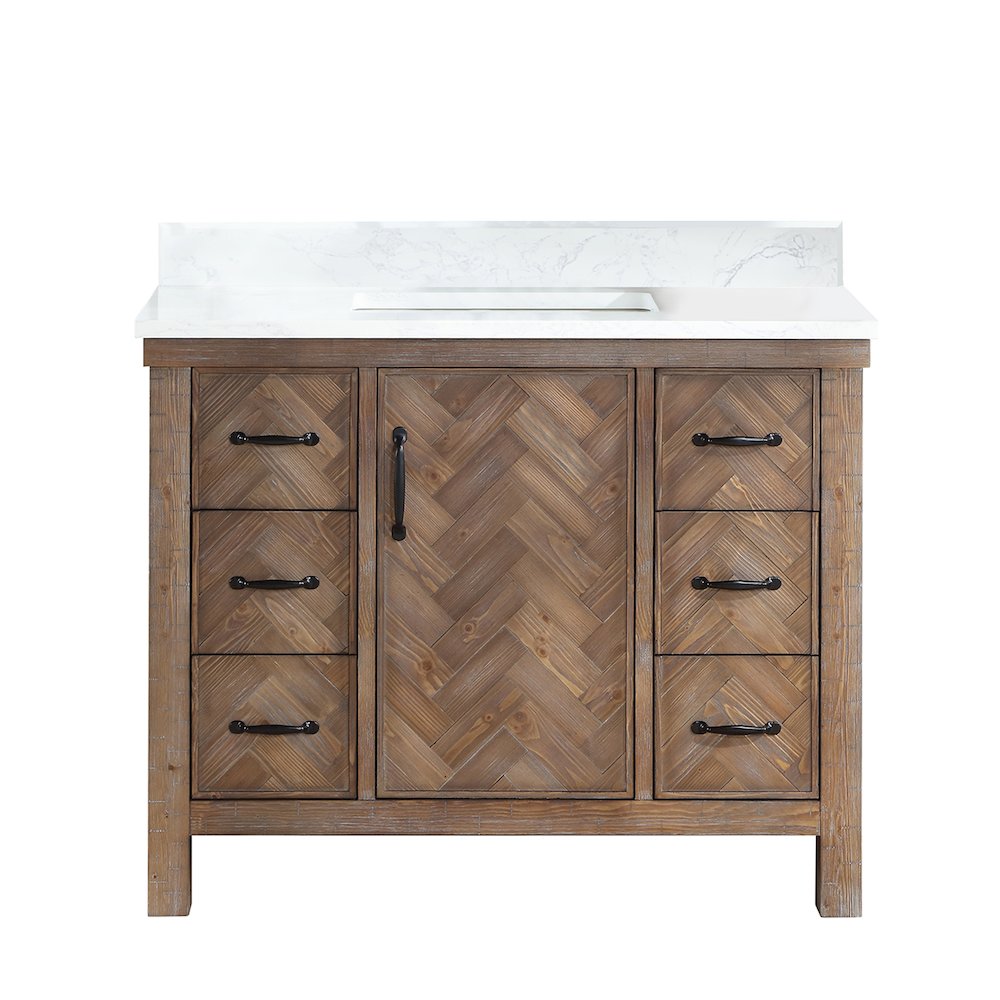 Javier 42" Free-standing Single Bath Vanity in Spruce Antique Gray. Picture 2
