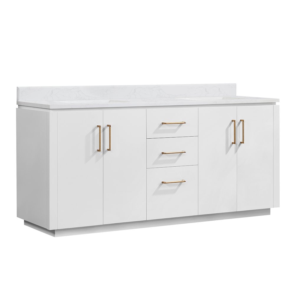 San 72" Free-standing Double Bath Vanity in White. Picture 2