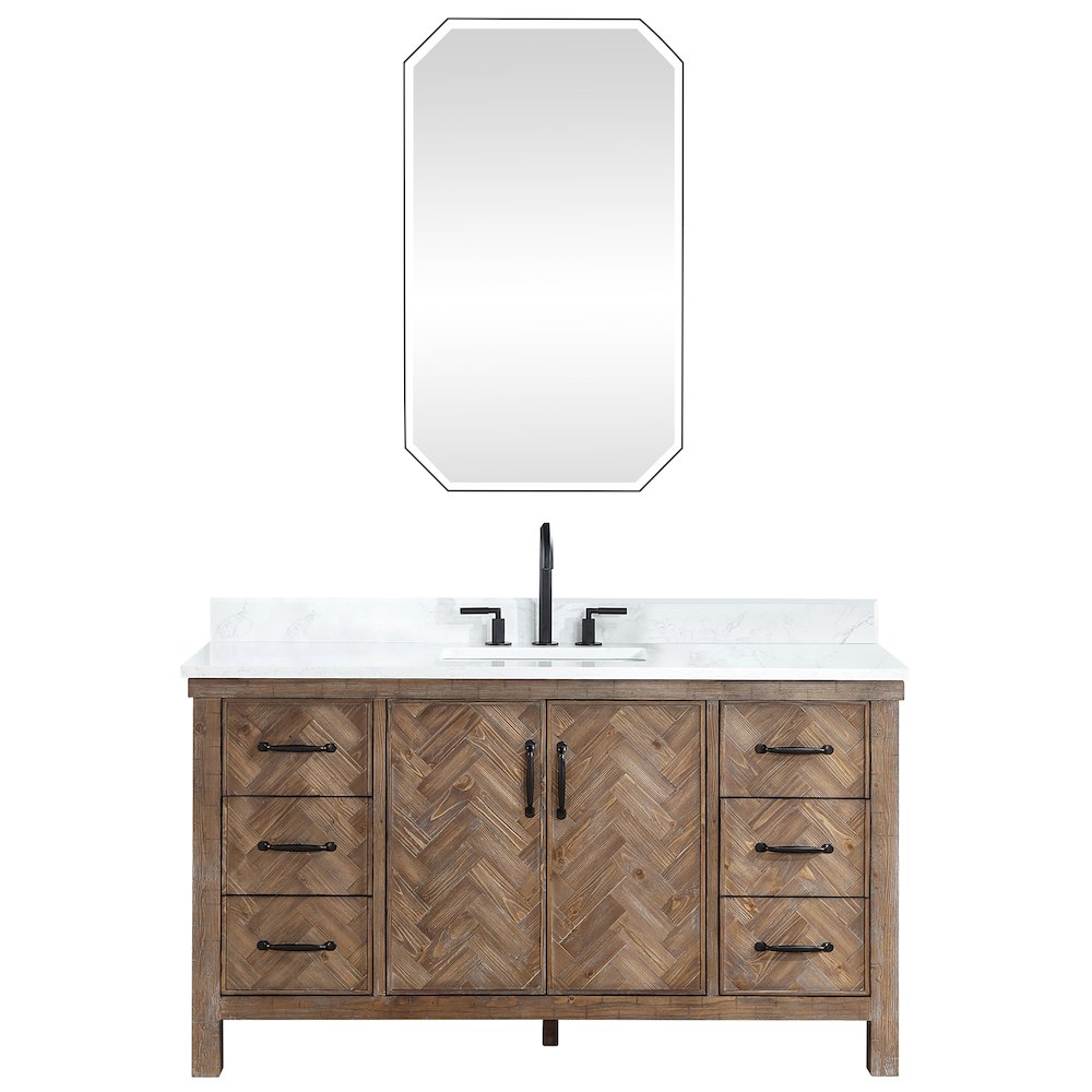 Javier 60" Free-standing Single Bath Vanity in Spruce Antique Gray. Picture 2