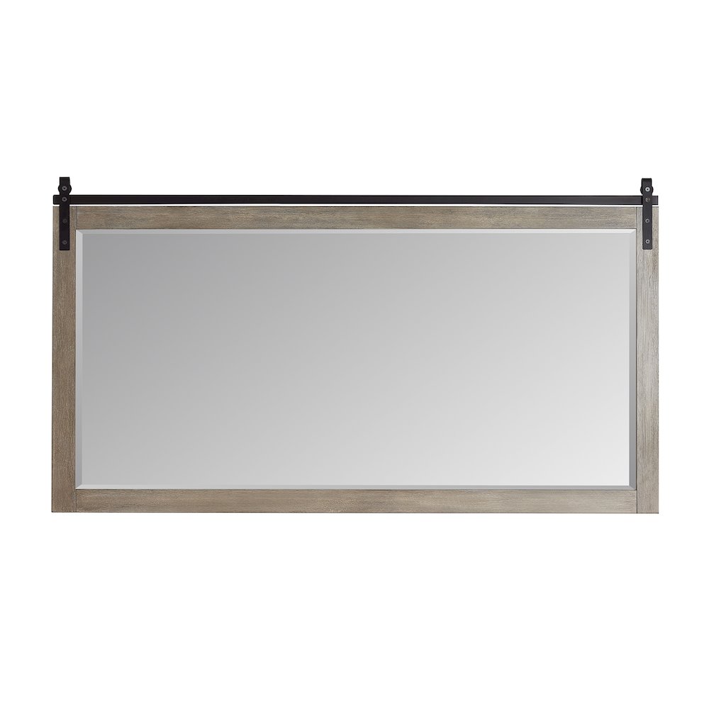 Cortes 72" Rectangular Bathroom Vanity Barndoor Wall Mount Mirror in Grey. Picture 1