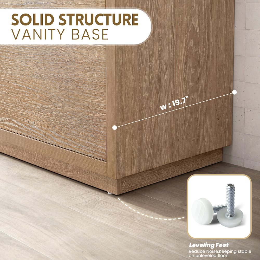 Huesca 84" Double Sink Bath Vanity in North American Oak. Picture 12