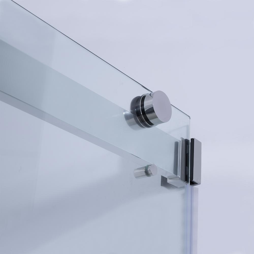 Spezia 64" W x 76" H Double Sliding Frameless Shower Door in Polished Chrome. Picture 7