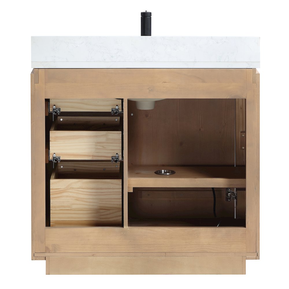 San 36" Free-standing Single Bath Vanity in Fir Wood Brown. Picture 15