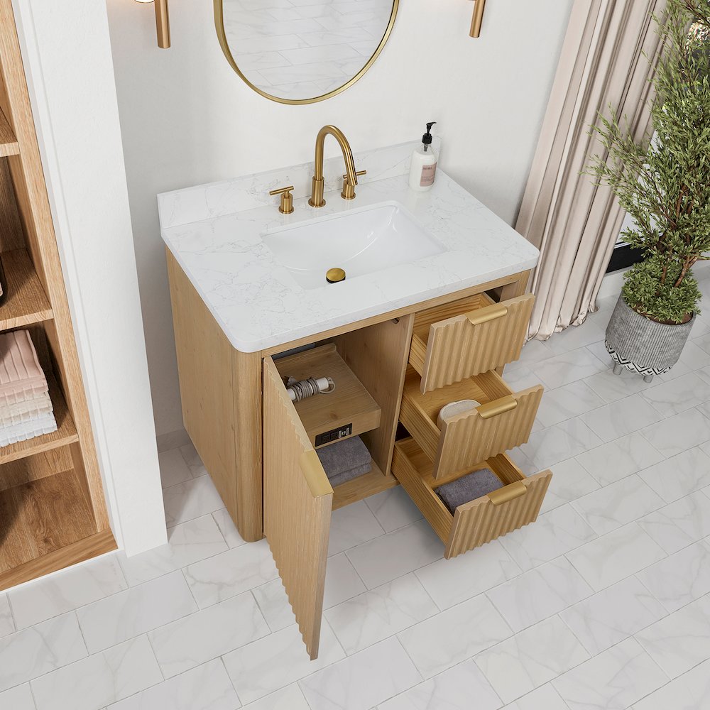 Cádiz 36in. Free-standing Single Bathroom Vanity in Washed Ash Grey. Picture 6