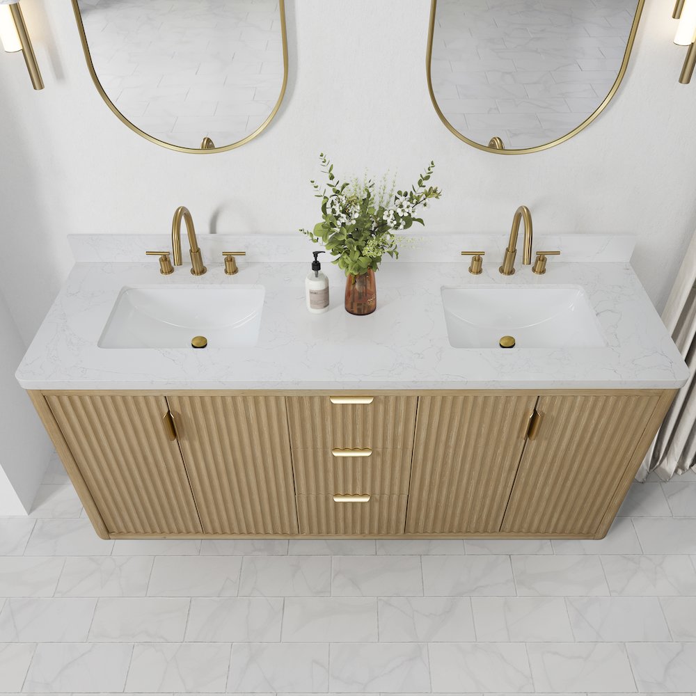 Cádiz 72in. Free-standing Double Bathroom Vanity in Washed Ash Grey. Picture 5