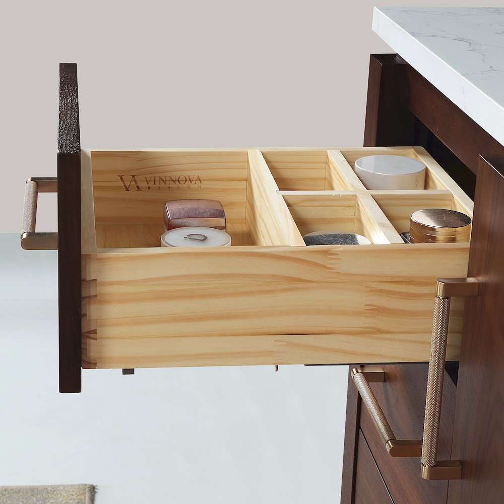 San 60" Free-standing Single Bath Vanity in Natural Walnut. Picture 10