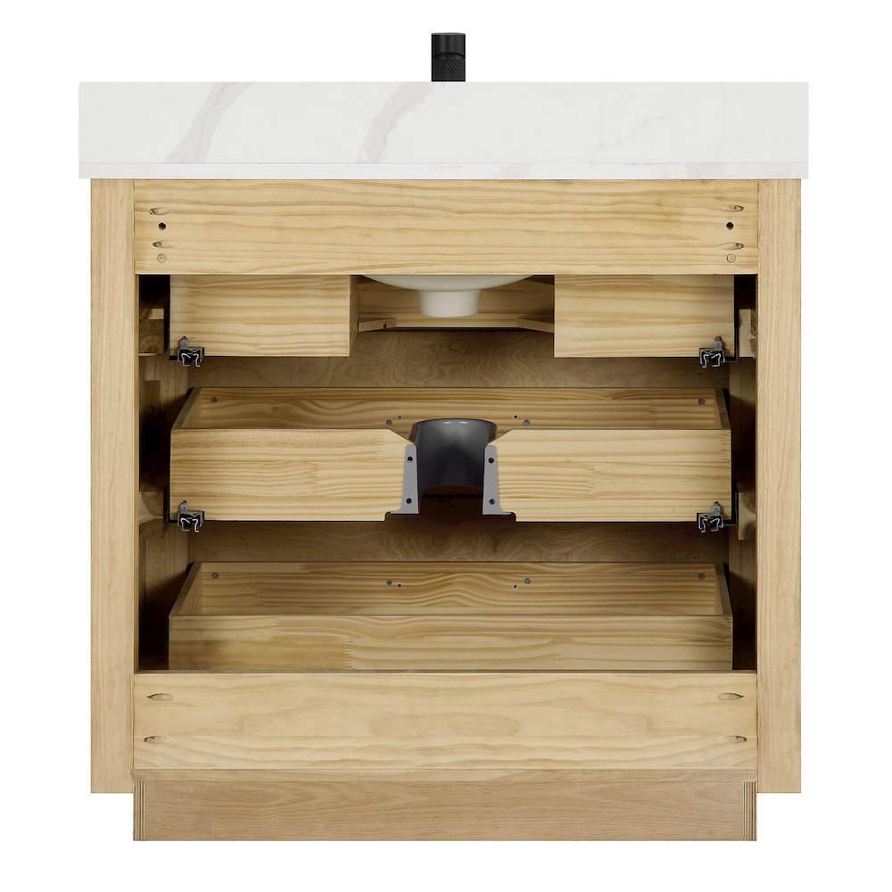Porto 36" Free-standing Single Bath Vanity in Aged Natural Oak. Picture 11