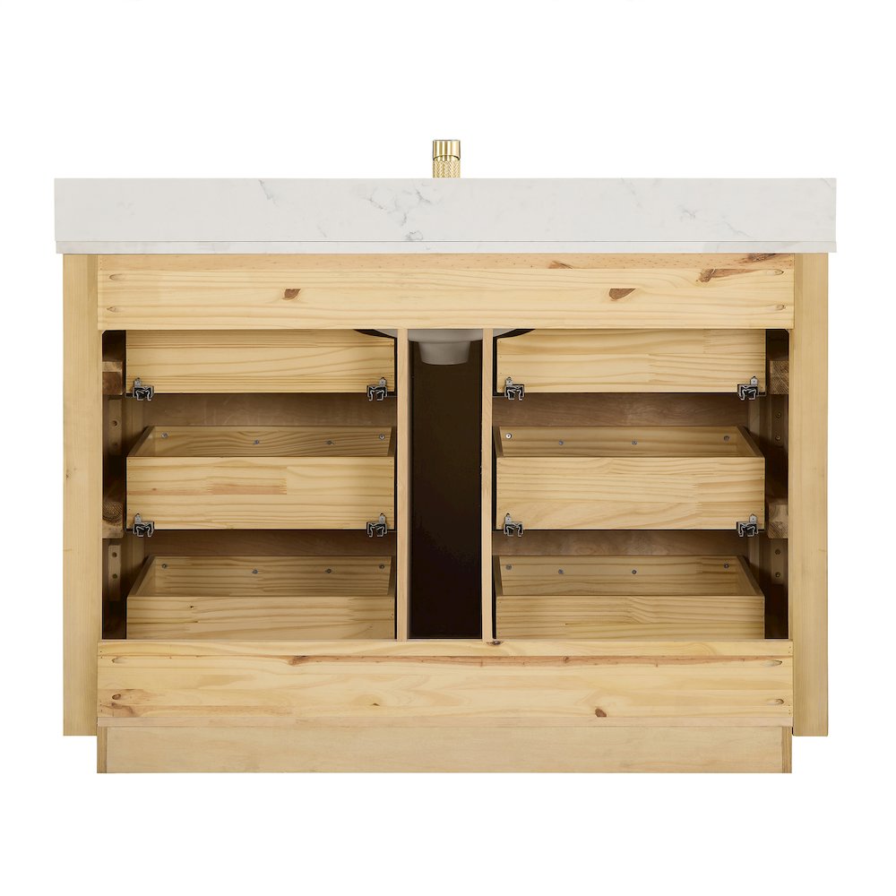 Porto 48" Free-standing Single Bath Vanity in Aged Dark Brown Oak. Picture 12