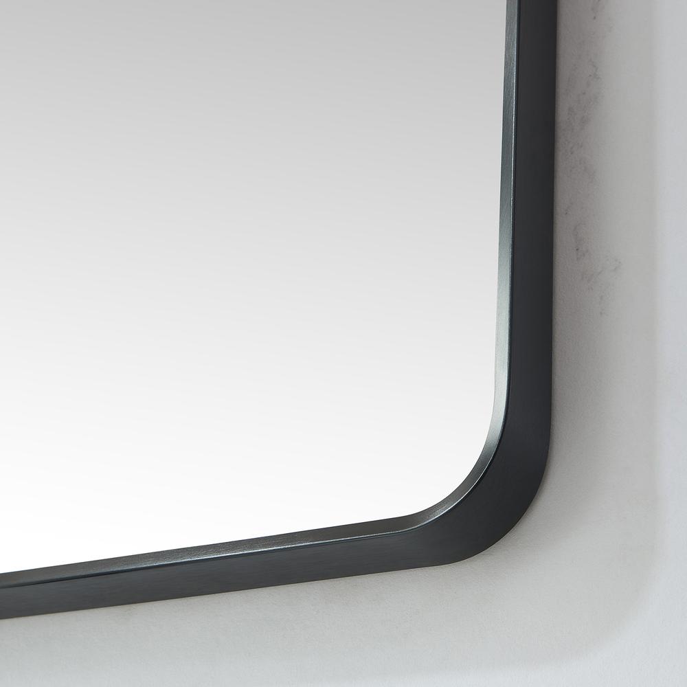 Mutriku 18 in. W x 36 in. H Rectangle Metal Wall Mirror in Brushed Black. Picture 5