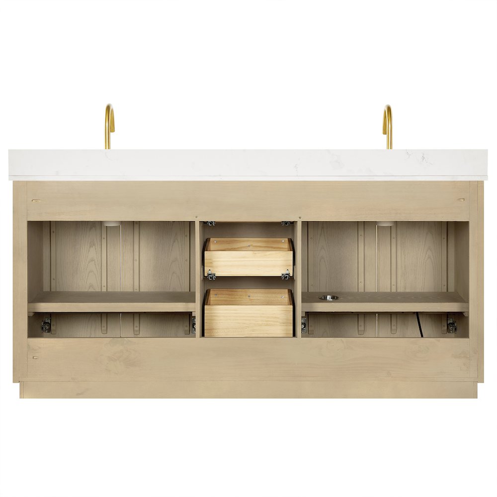 Oza 72" Free-standing Double Bath Vanity in Aged Natural Oak. Picture 16