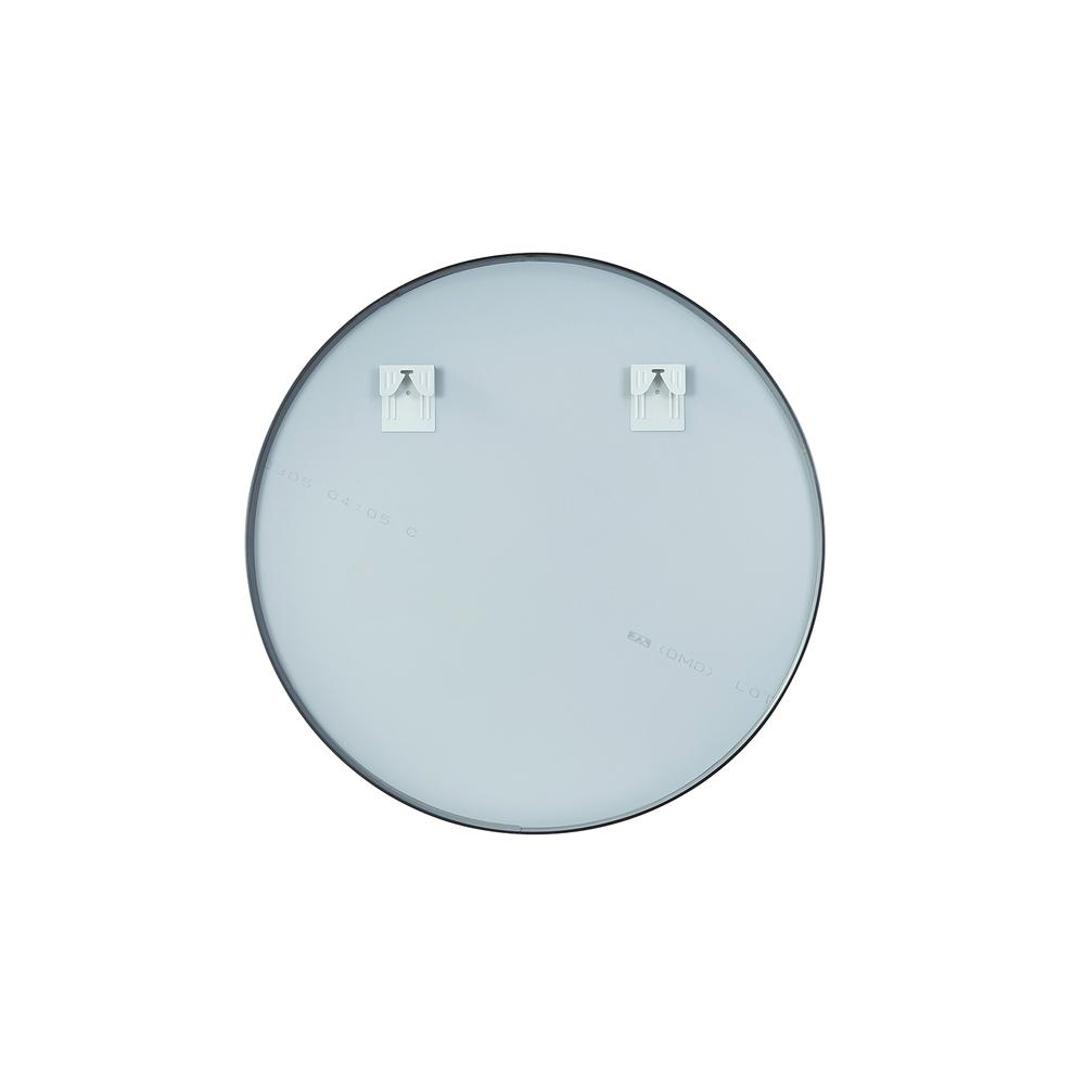 Cascante 28 in. W x 28 in. H Round Metal Wall Mirror in Brushed Black. Picture 2