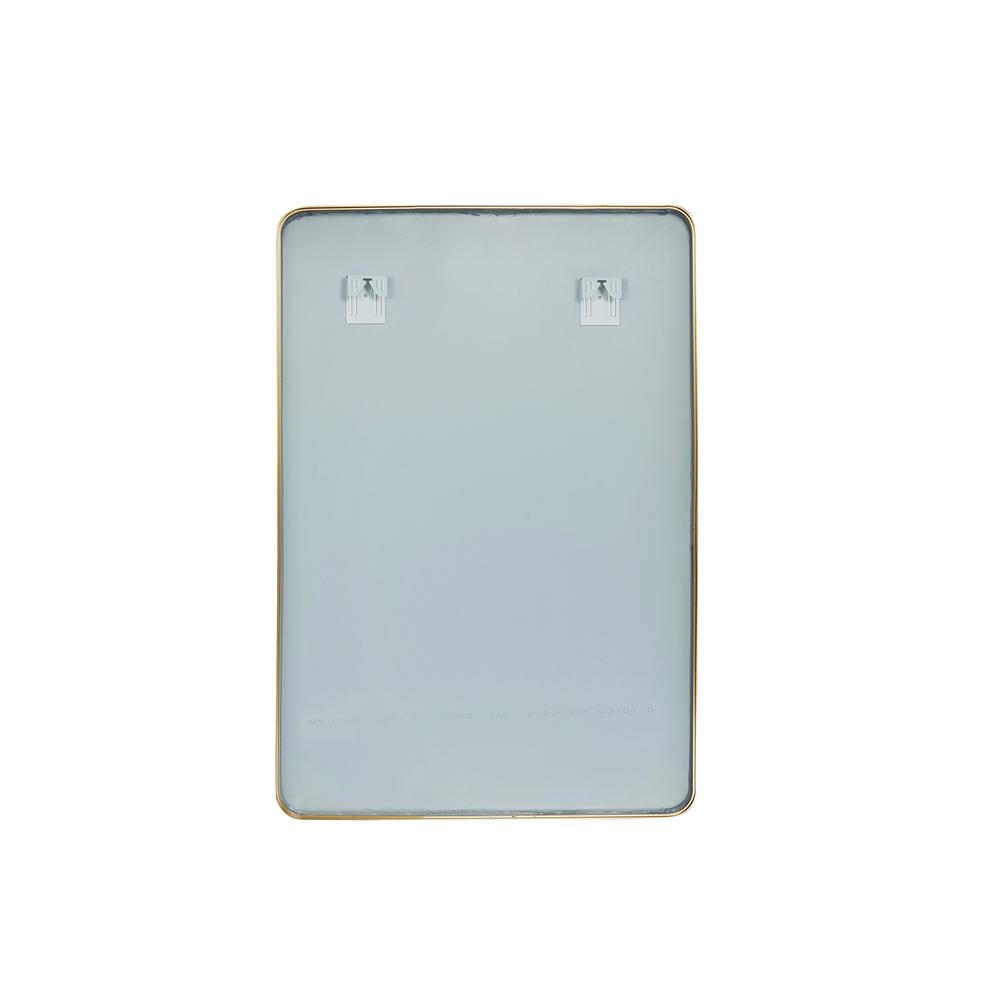 Mutriku 24 in. W x 36 in. H Rectangle Metal Wall Mirror in Brushed Gold. Picture 2