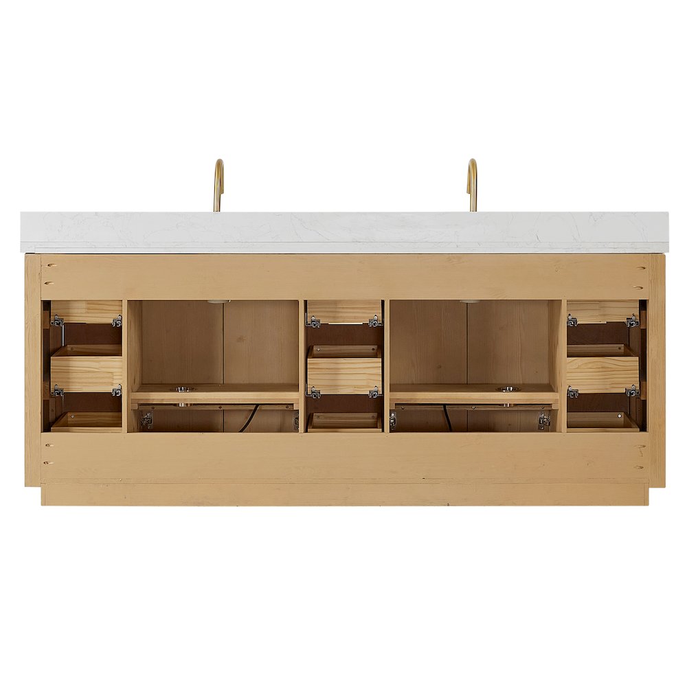 Cádiz 84in. Free-standing Double Bathroom Vanity in Washed Ash Grey. Picture 16