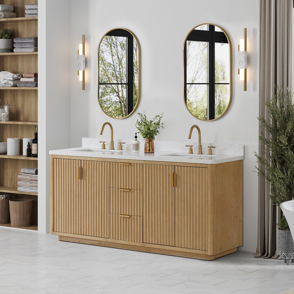 Cádiz 72in. Free-standing Double Bathroom Vanity in Washed Ash Grey. Picture 4