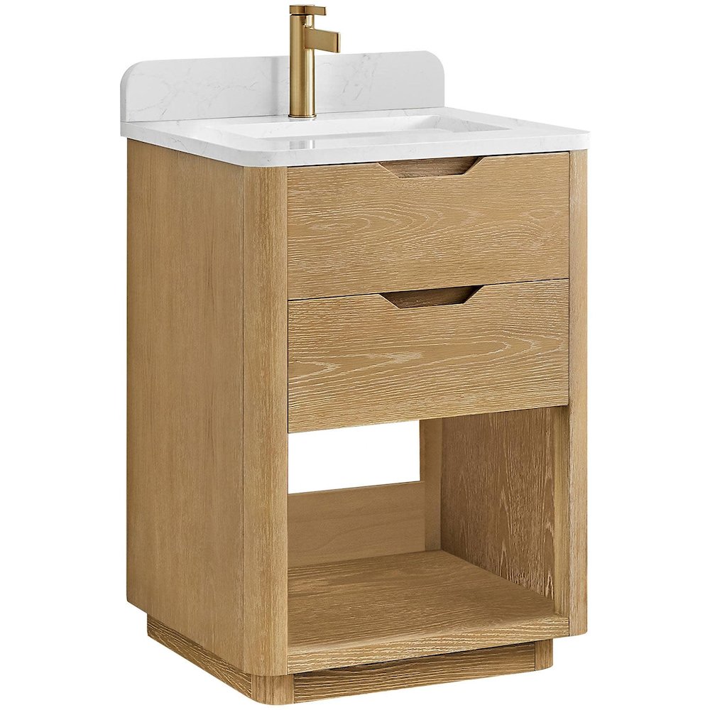 Harbin 24" Free-standing Single Bath Vanity in Washed Ash Grey. Picture 1