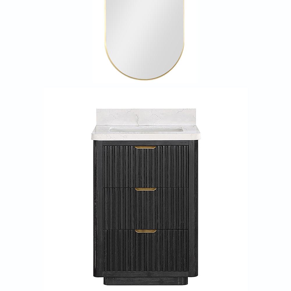 Free-standing Single Bathroom Vanity with Composite top and Mirror. Picture 2