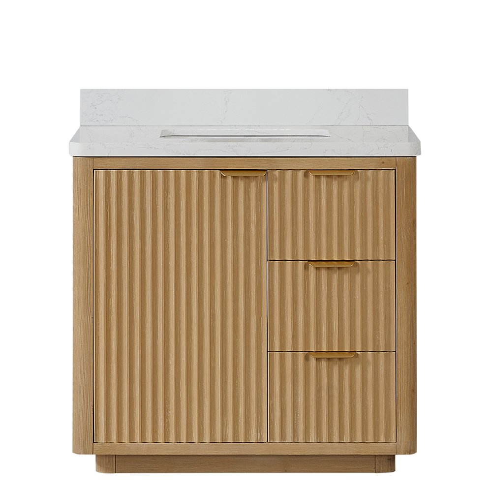 Cádiz 36in. Free-standing Single Bathroom Vanity in Washed Ash Grey. Picture 2