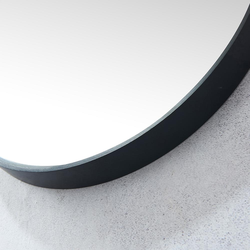 Miajadas 20 in. W x 36 in. H Oval Metal Wall Mirror in Brushed Black. Picture 5