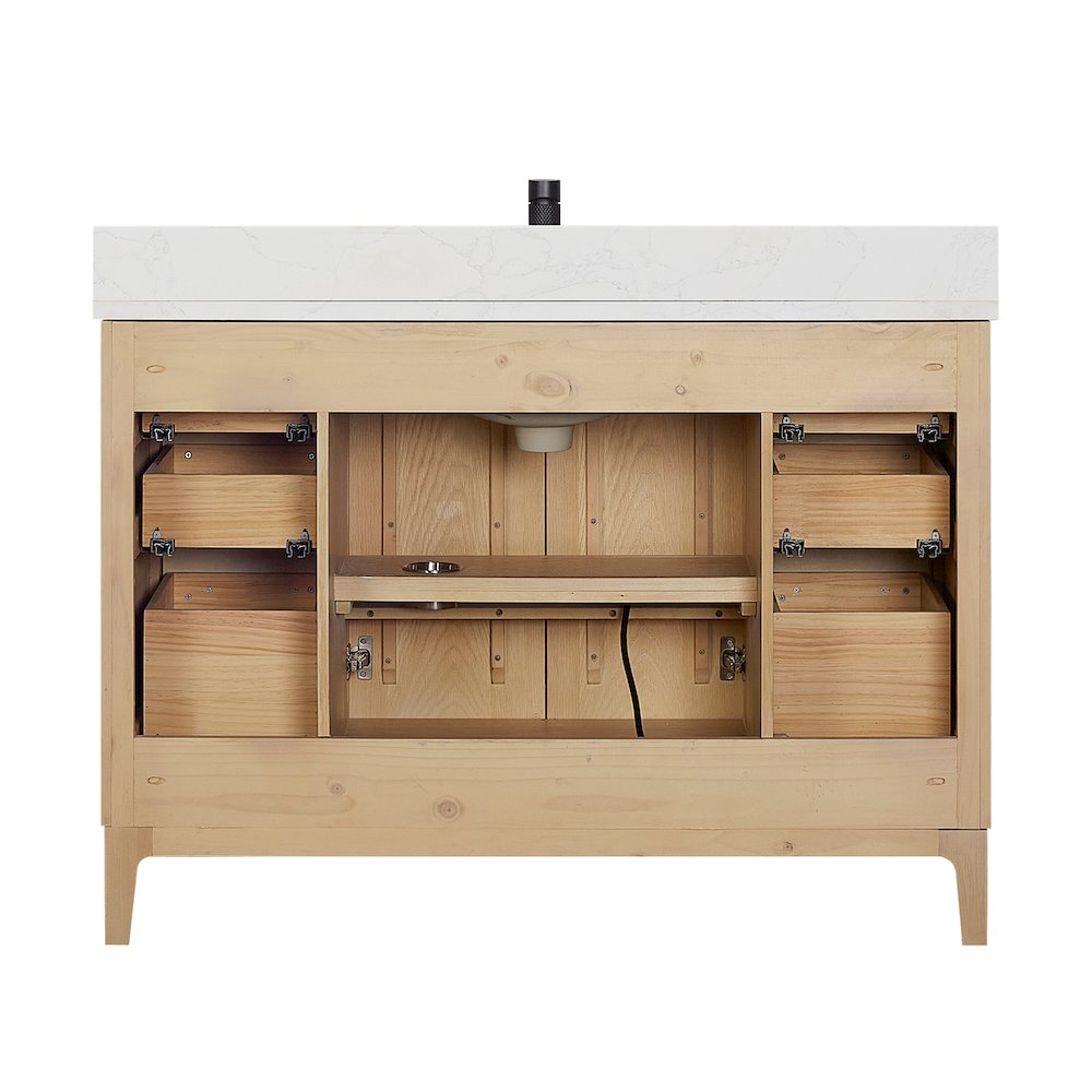Gara 48" Free-standing Single Bath Vanity in Washed Ash Grey. Picture 18
