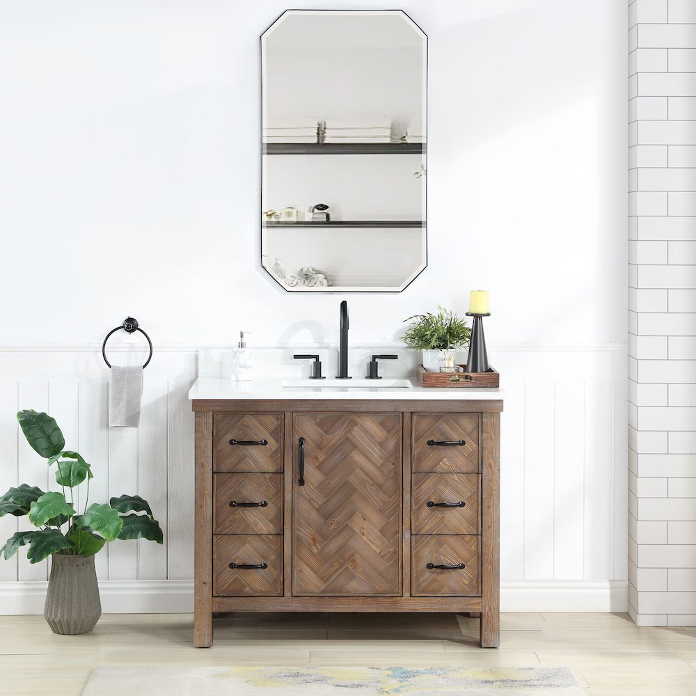 Javier 42" Free-standing Single Bath Vanity in Spruce Antique Gray. Picture 3