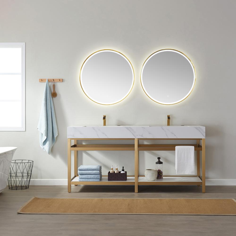 32'' Round LED Lighted Accent Bathroom/Vanity Wall Mirror. Picture 6
