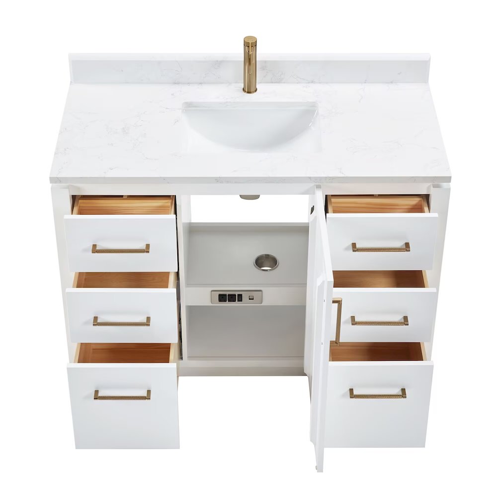 San 48" Free-standing Single Bath Vanity in White. Picture 16