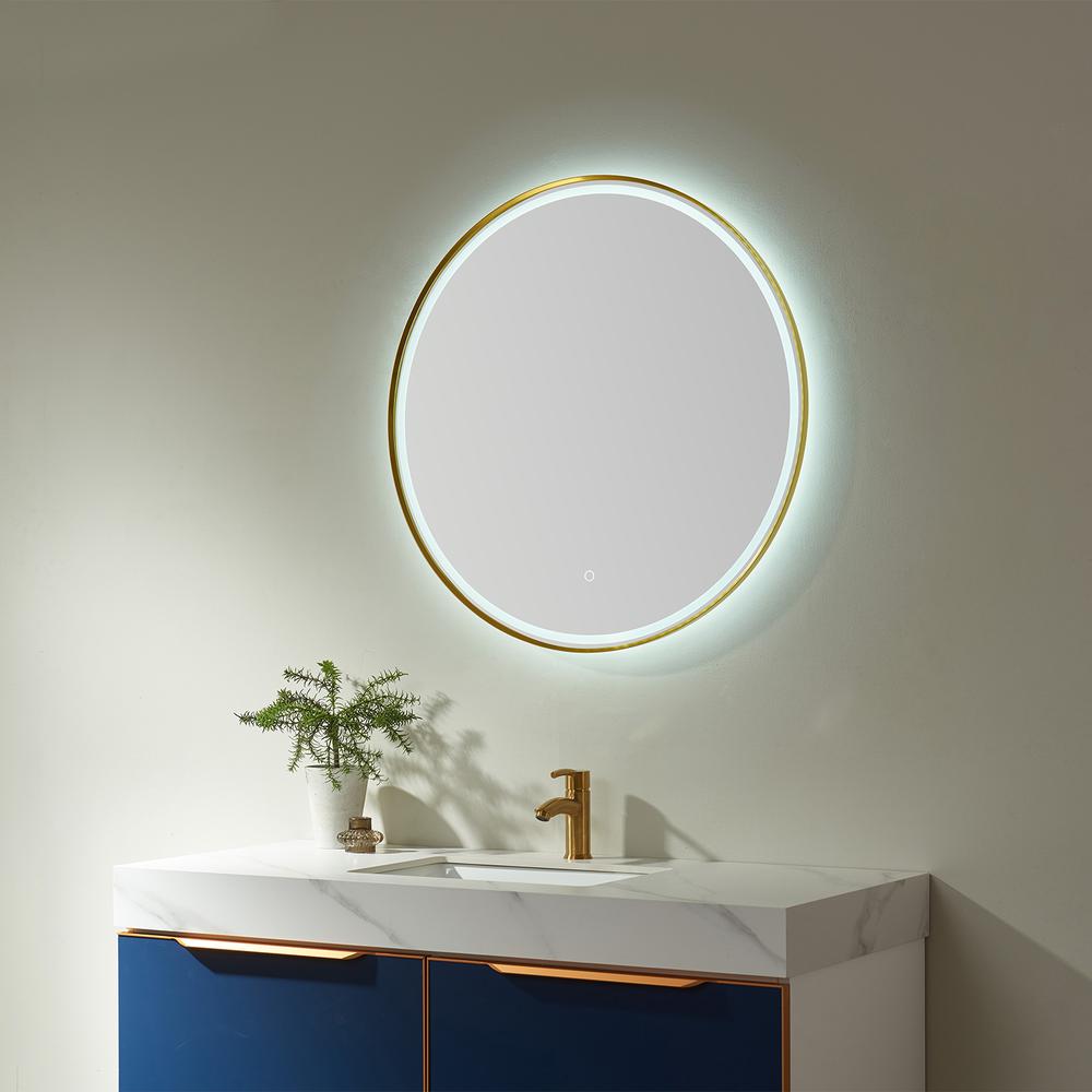 32'' Round LED Lighted Accent Bathroom/Vanity Wall Mirror. Picture 5
