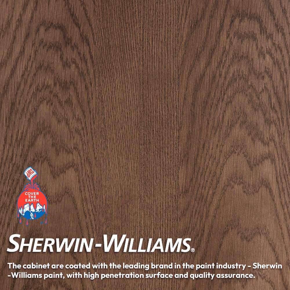 Oza 60" Free-standing Single Bath Vanity in Aged Dark Brown Oak. Picture 15