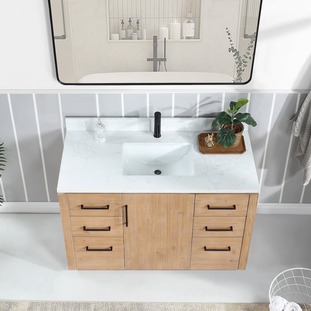 San 48" Free-standing Single Bath Vanity in Fir Wood Brown. Picture 5