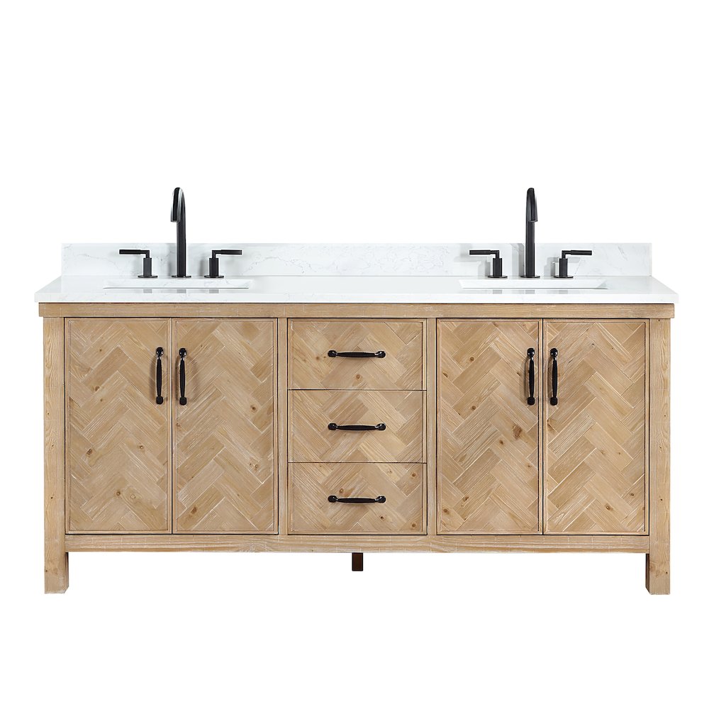 Javier 72" Free-standing Double Bath Vanity in Spruce Antique Brown. Picture 1