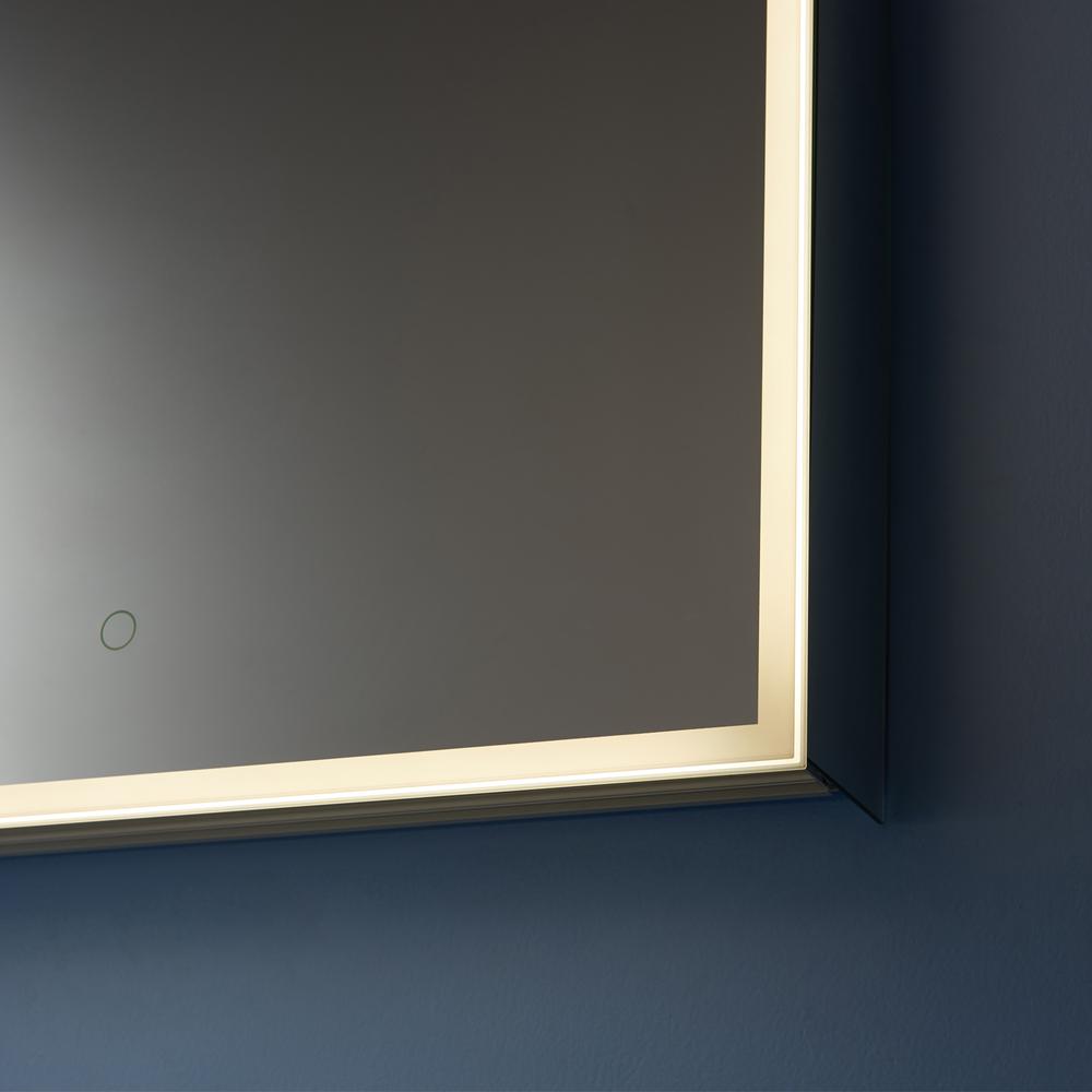 24" Rectangle Frameless Lighted Medicine Cabinet Wall Mounted Mirror. Picture 9