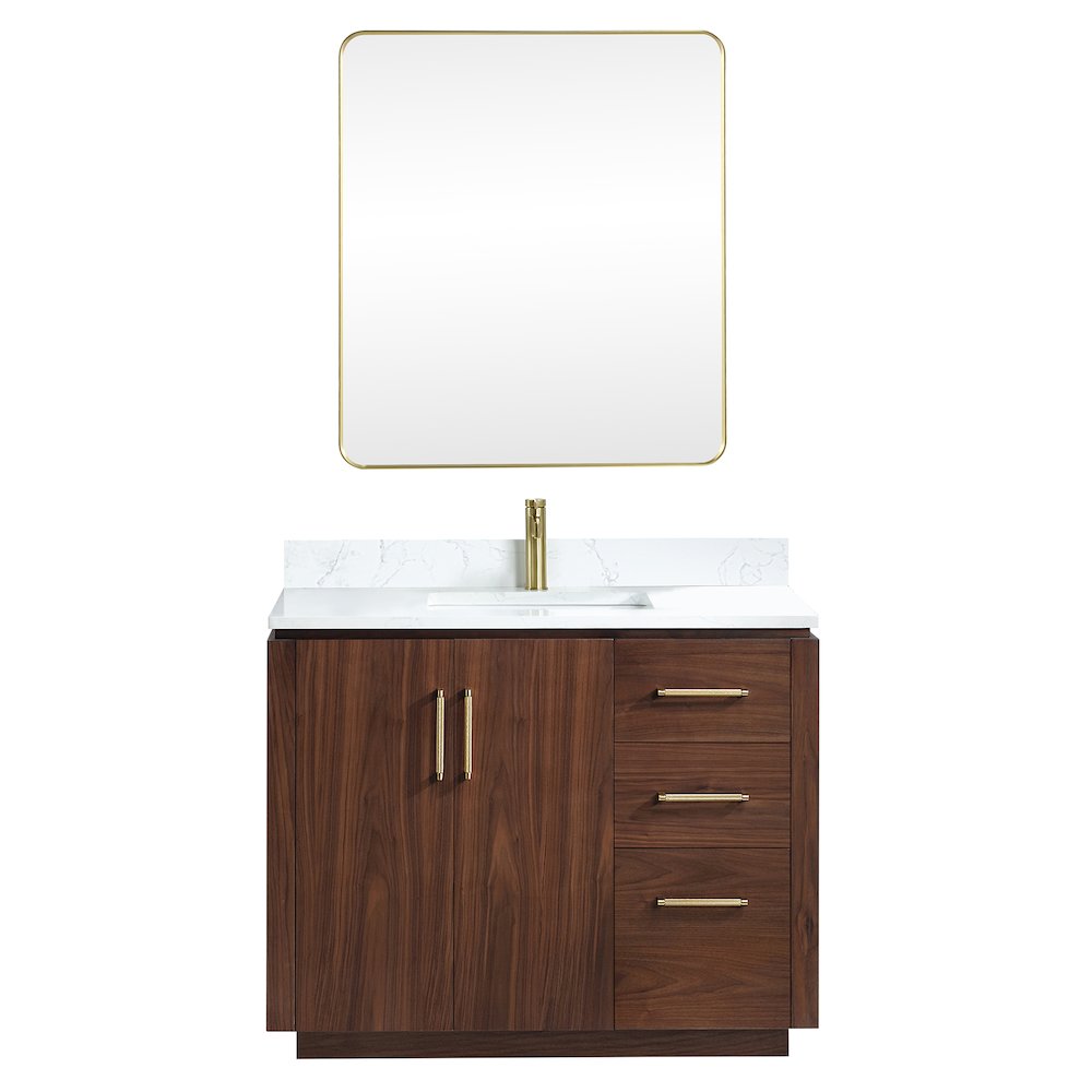 San 42" Free-standing Single Bath Vanity in Natural Walnut. Picture 1
