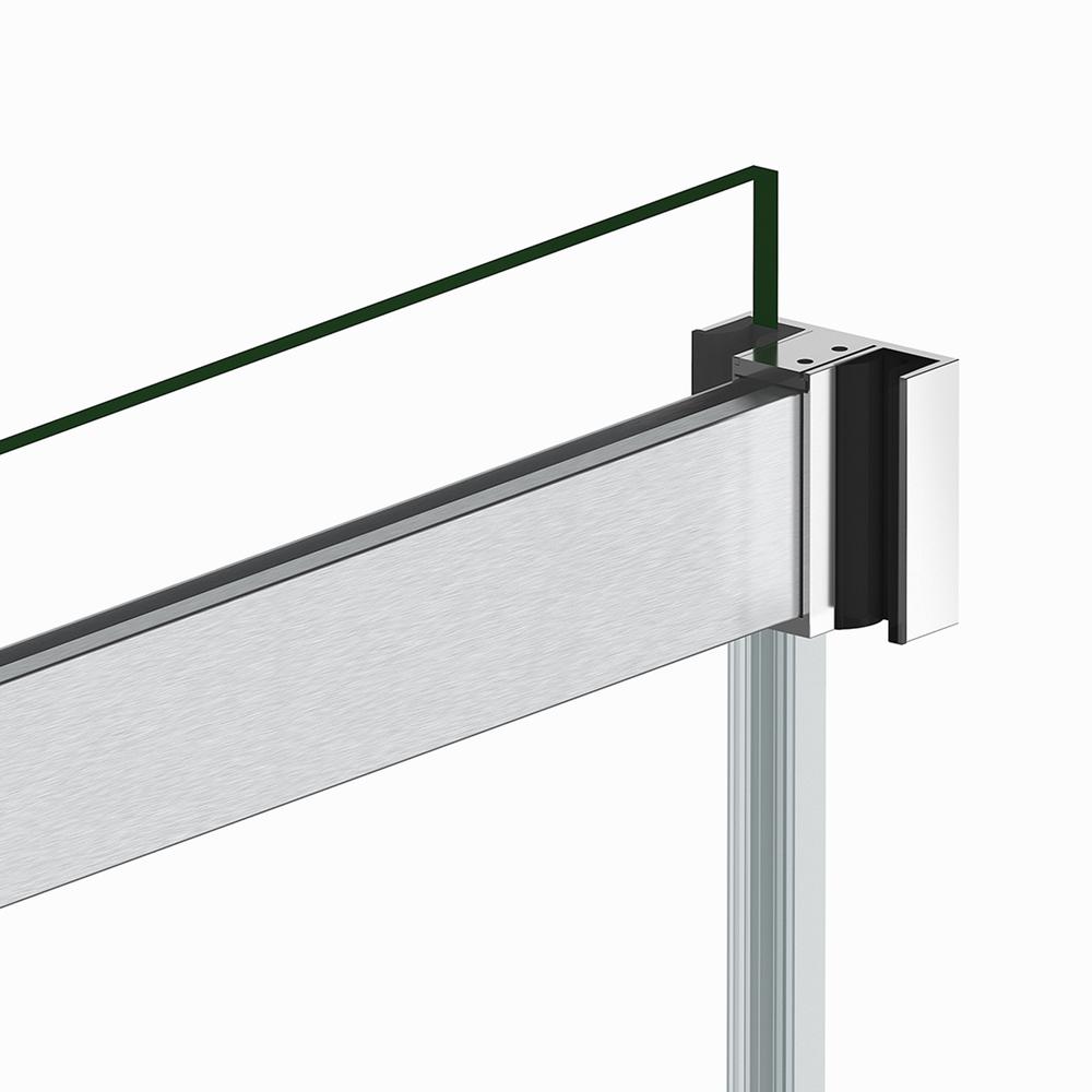 Spezia 60" W x 76" H Double Sliding Frameless Shower Door in Brushed Nickel. Picture 3