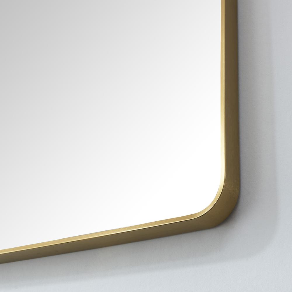 Mutriku 24 in. W x 36 in. H Rectangle Metal Wall Mirror in Brushed Gold. Picture 5