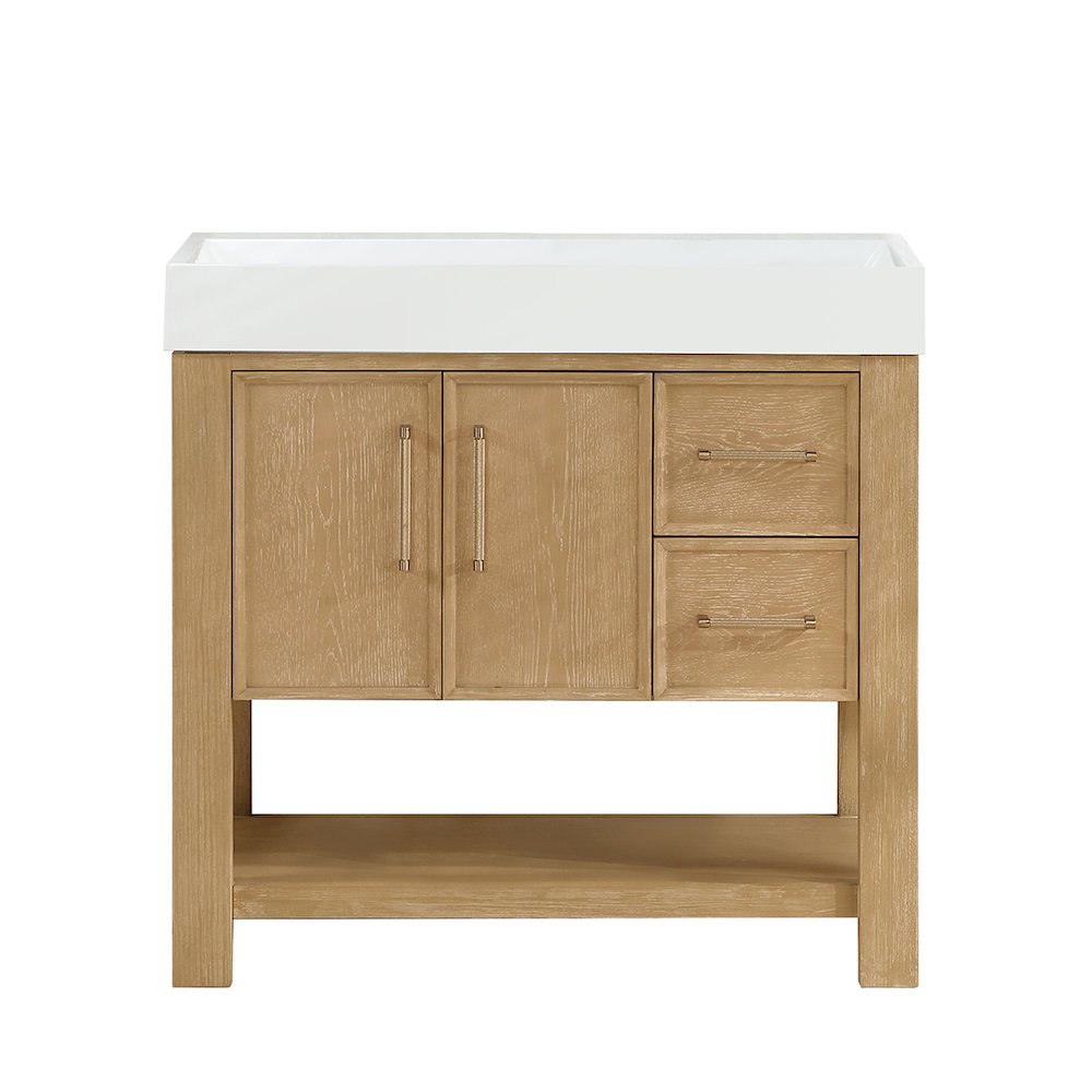 Vera 36" Free-standing Single Bath Vanity in Washed Ash Grey. Picture 1