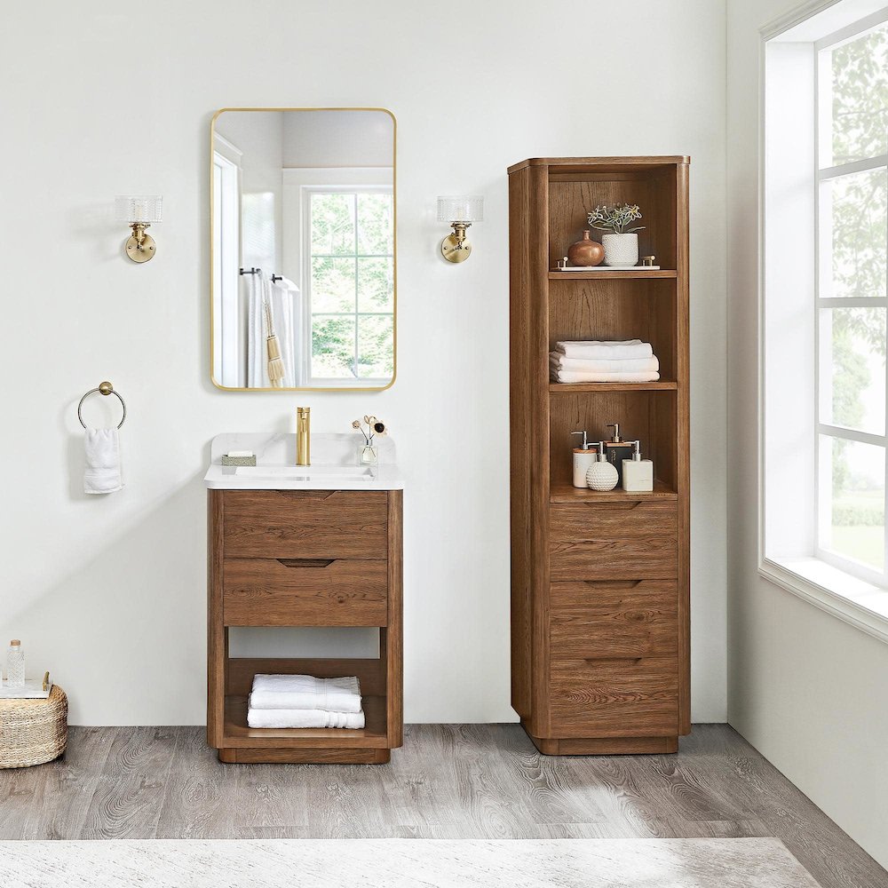 Harbin 24" Free-standing Single Bath Vanity in Washed Ash Grey. Picture 9