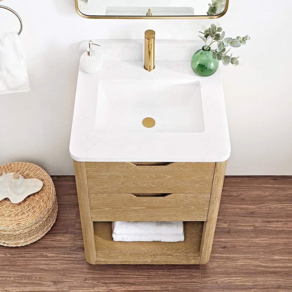Harbin 24" Free-standing Single Bath Vanity in Washed Ash Grey. Picture 2