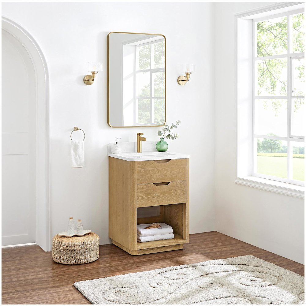 Harbin 24" Free-standing Single Bath Vanity in Washed Ash Grey. Picture 6