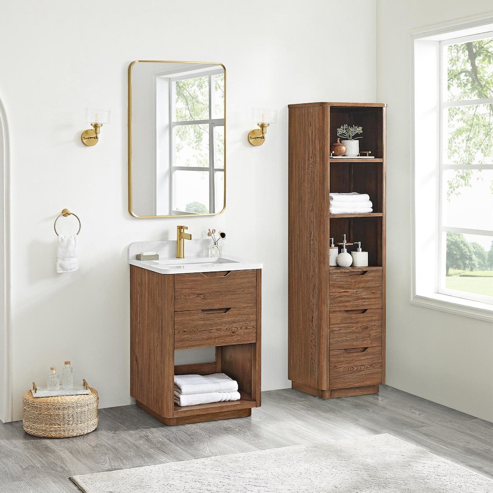 Harbin 24" Free-standing Single Bath Vanity in Washed Ash Grey. Picture 8