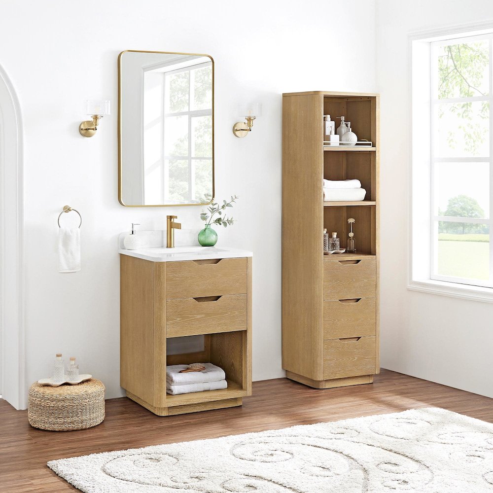 Harbin 24" Free-standing Single Bath Vanity in Washed Ash Grey. Picture 4