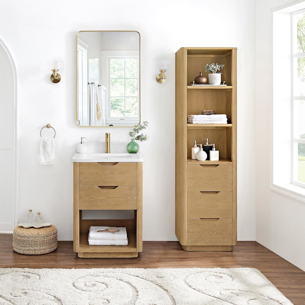 Harbin 24" Free-standing Single Bath Vanity in Washed Ash Grey. Picture 5