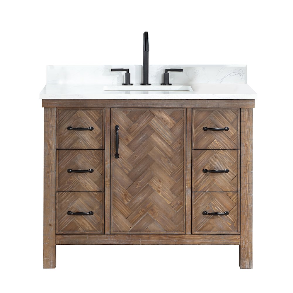 Javier 42" Free-standing Single Bath Vanity in Spruce Antique Gray. Picture 1