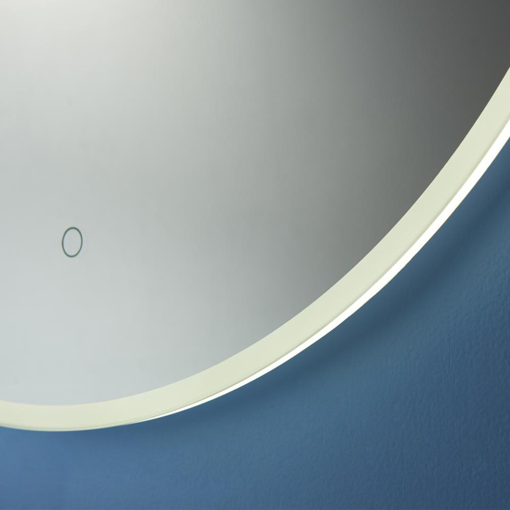 32''Modern & Contemporary Frameless Lighted Round Bathroom Mirror. Picture 8