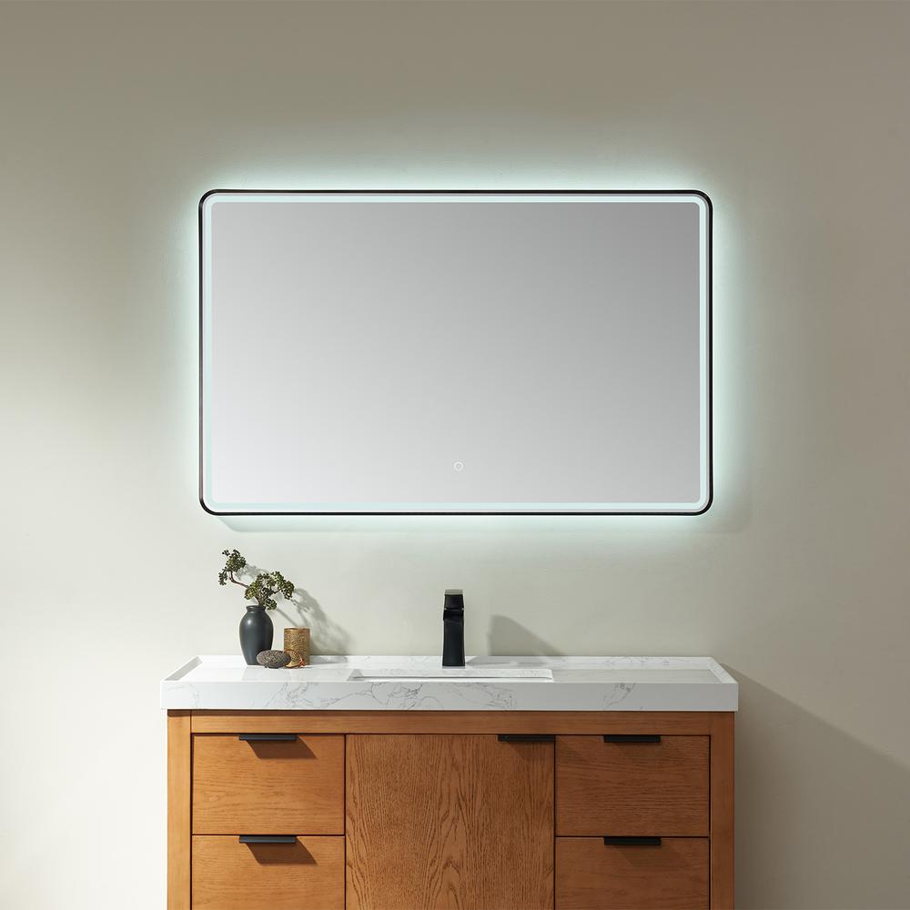48'' Rectangle LED Lighted Accent Bathroom/Vanity Wall Mirror. Picture 4